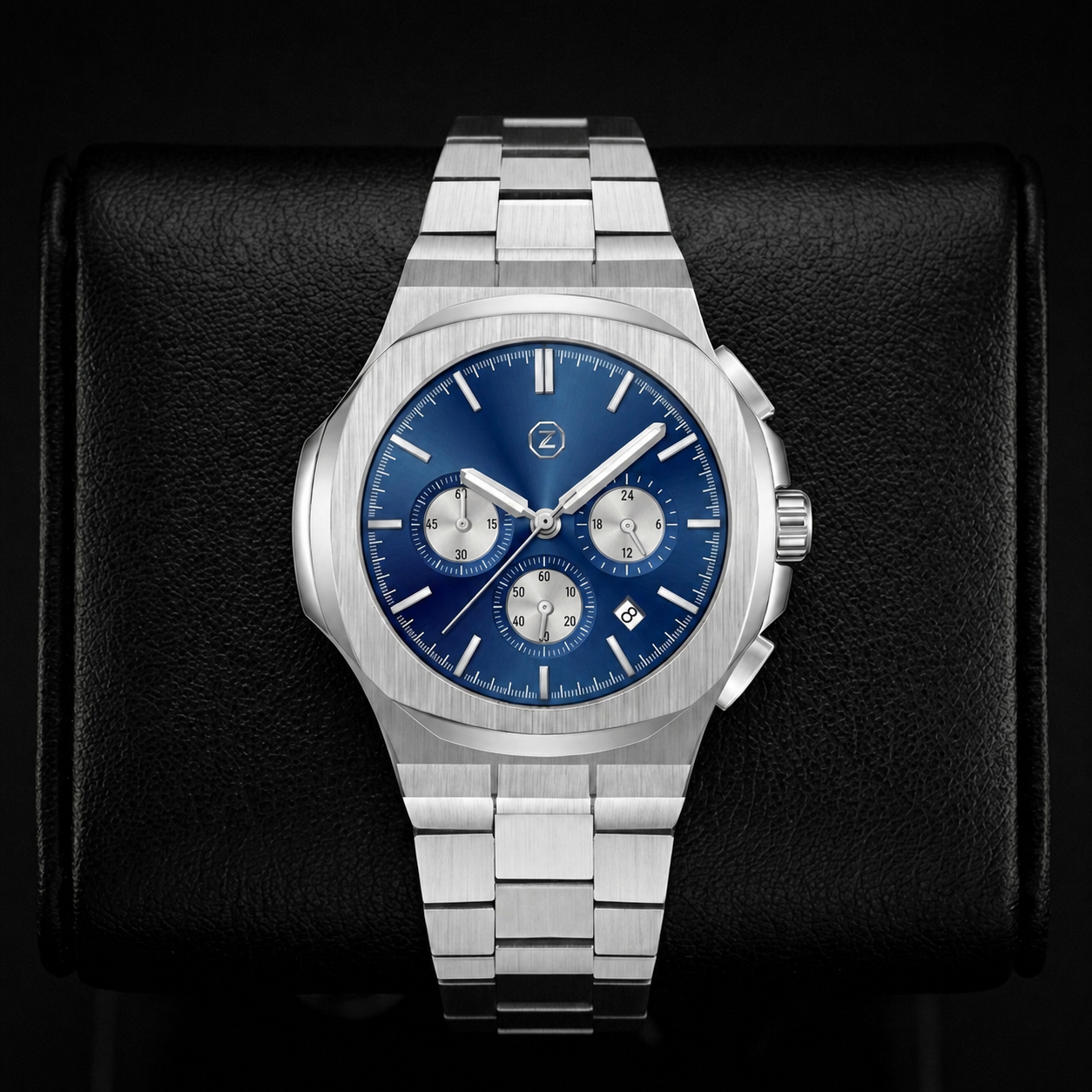 ZELDT Chrono Staal Blauw — ZELDT Timepieces